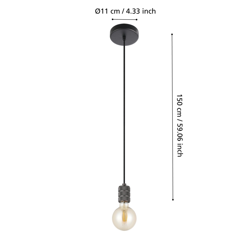 Eglo - Chandelier on a string 1xE27/40W/230V black