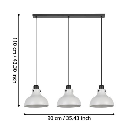 Eglo - Chandelier on a string 3xE27/40W/230V