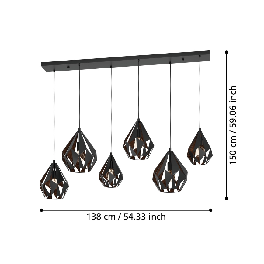 Eglo - Chandelier on a string 6xE27/40W/230V