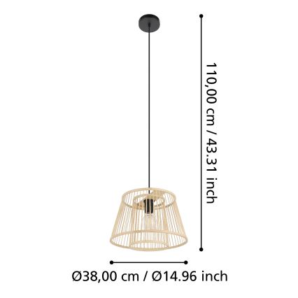 Eglo 43852 - Chandelier on a string HYKEHAM 1xE27/40W/230V