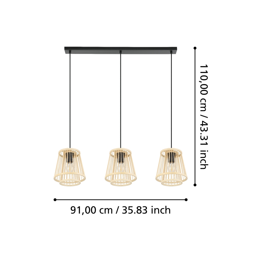Eglo - Chandelier on a string 3xE27/40W/230V