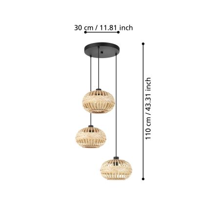 Eglo - Chandelier on a string 3xE27/40W/230V d. 48 cm