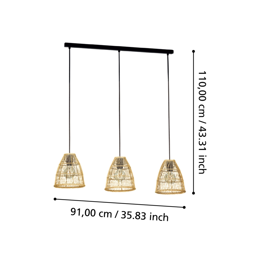 Eglo - Chandelier on a string 3xE27/40W/230V