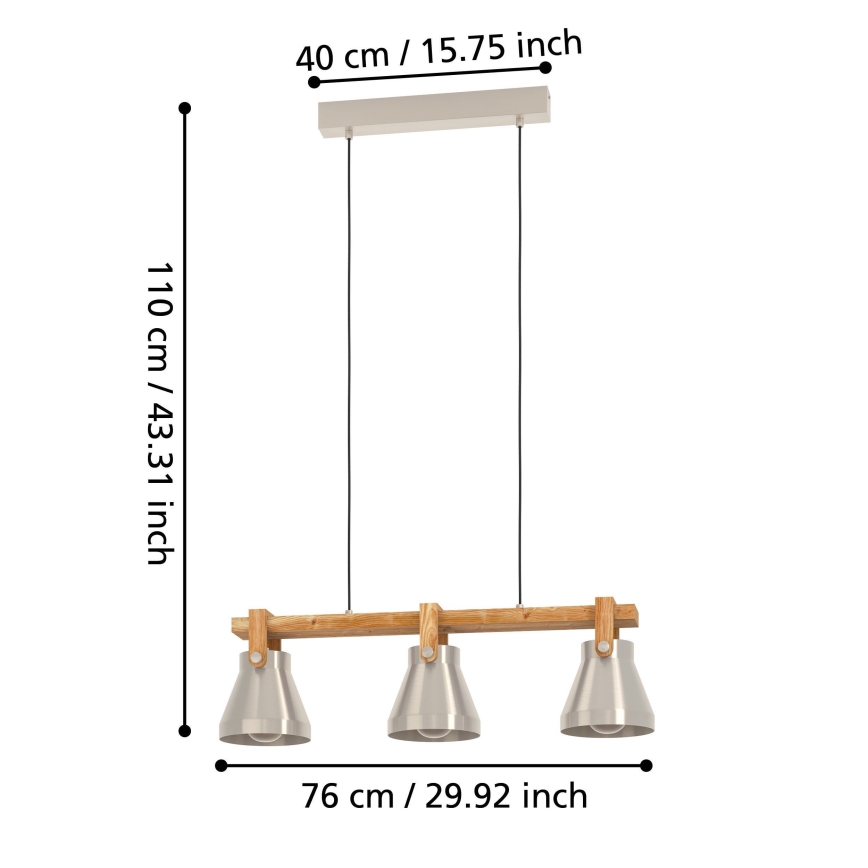 Eglo - Chandelier on a string 3xE27/40W/230V