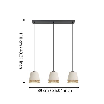 Eglo - Chandelier on a string 3xE27/40W/230V