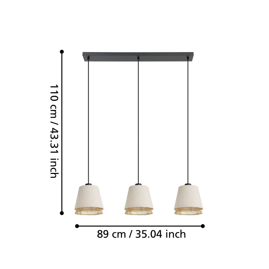 Eglo - Chandelier on a string 3xE27/40W/230V