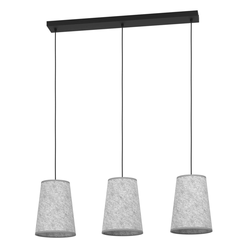 Eglo - Chandelier on a string 3xE27/40W/230V grey