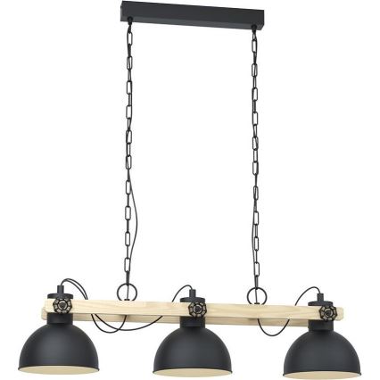 Eglo - 3-Light Chain Chandelier, E27/28W/230V