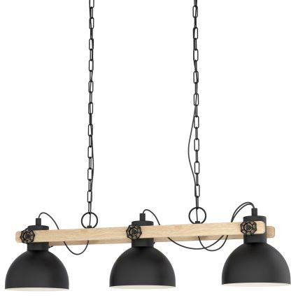 Eglo - 3-Light Chain Chandelier, E27/28W/230V