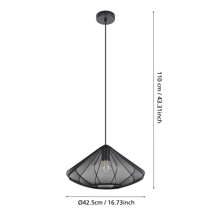 Eglo - Chandelier on a string 1xE27/40W/230V d. 42,5 cm black