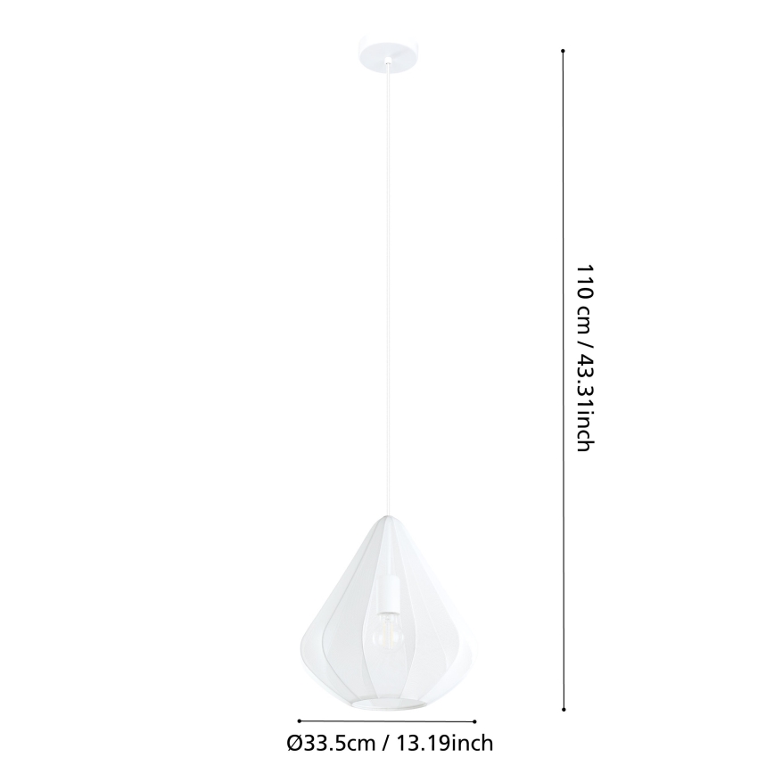 Eglo - Chandelier on a string 1xE27/40W/230V d. 33,5 cm white