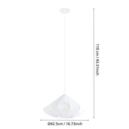 Eglo - Chandelier on a string 1xE27/40W/230V d. 42,5 cm white