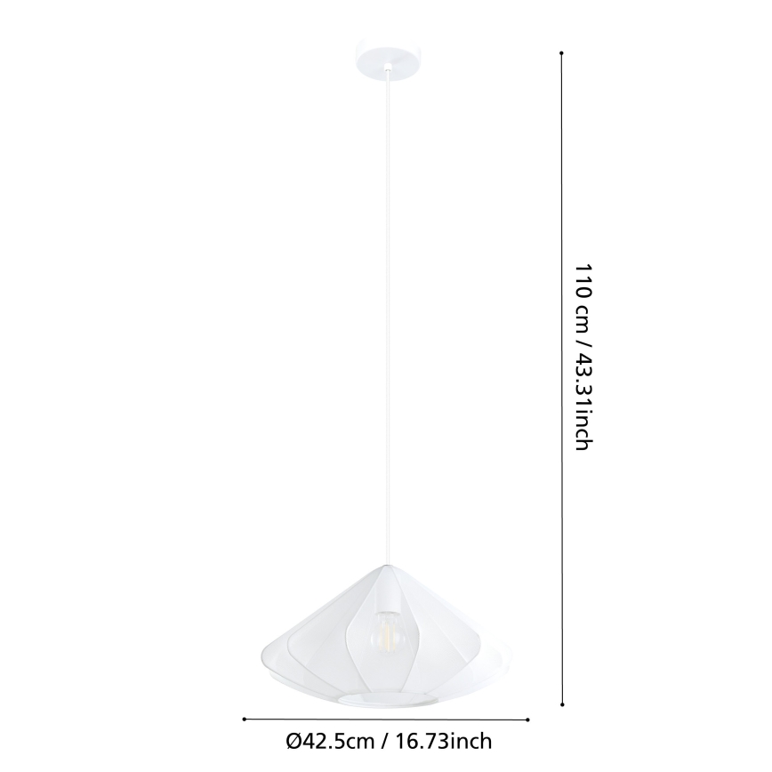 Eglo - Chandelier on a string 1xE27/40W/230V d. 42,5 cm white