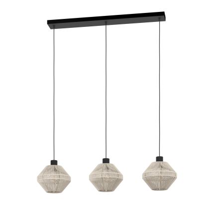 Eglo - Cable Pendant Light 3x E27/40W/230V, Cream