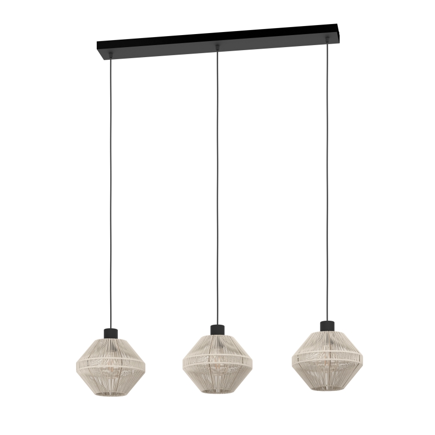 Eglo - Cable Pendant Light 3x E27/40W/230V, Cream