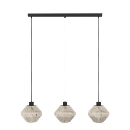 Eglo - Cable Pendant Light 3x E27/40W/230V, Cream