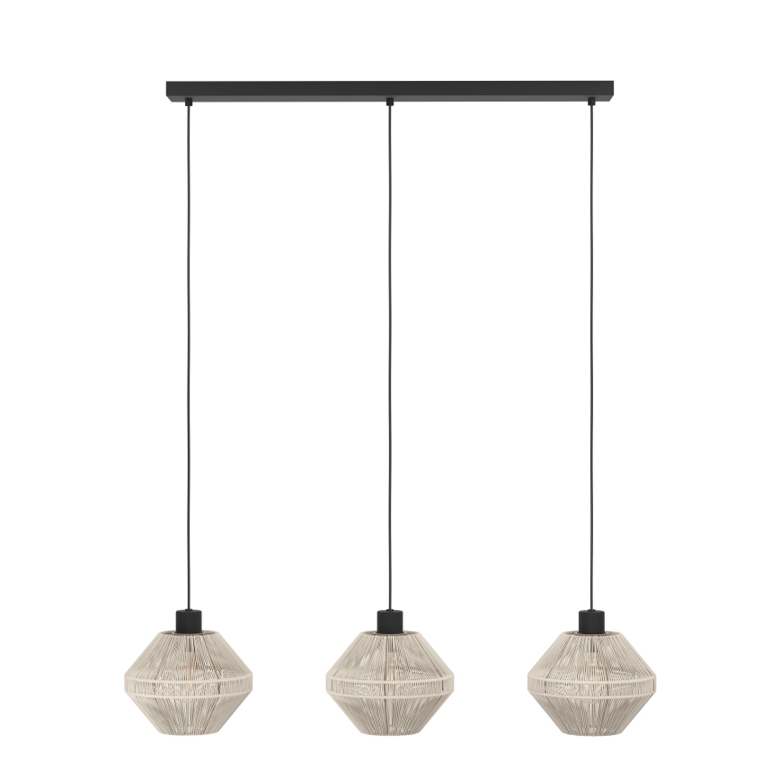 Eglo - Cable Pendant Light 3x E27/40W/230V, Cream