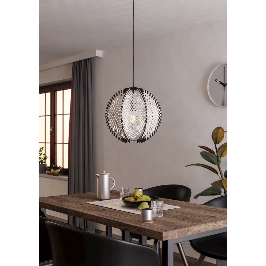 Eglo - Chandelier on a string 1xE27/40W/230V d. 40 cm white/black