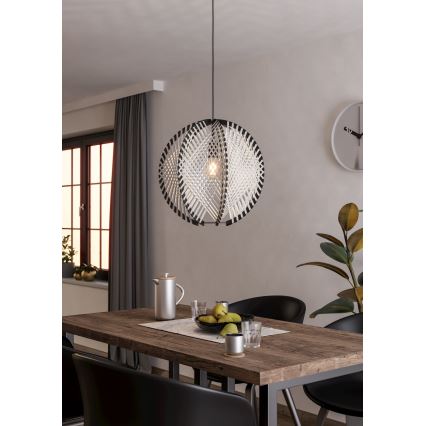 Eglo - Chandelier on a string 1xE27/40W/230V d. 48 cm white/black