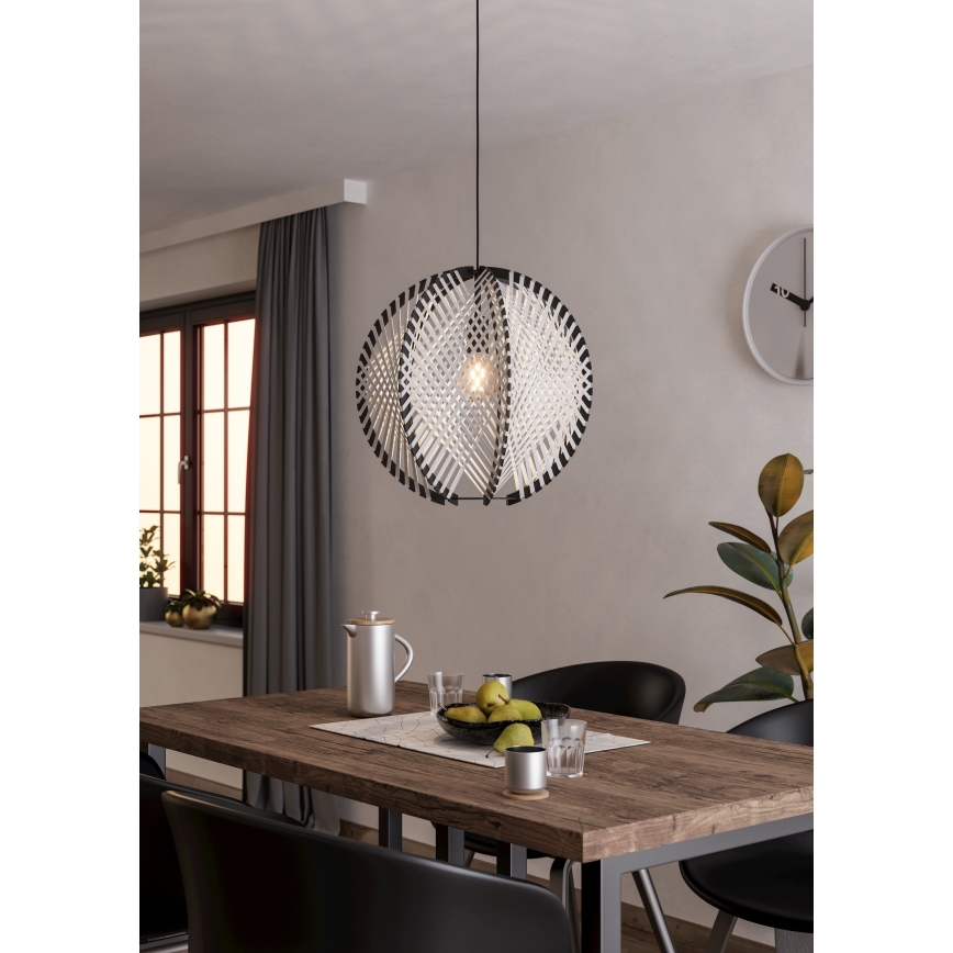 Eglo - Chandelier on a string 1xE27/40W/230V d. 48 cm white/black