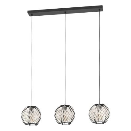 Eglo - Chandelier on a string 3xE27/40W/230V white/black