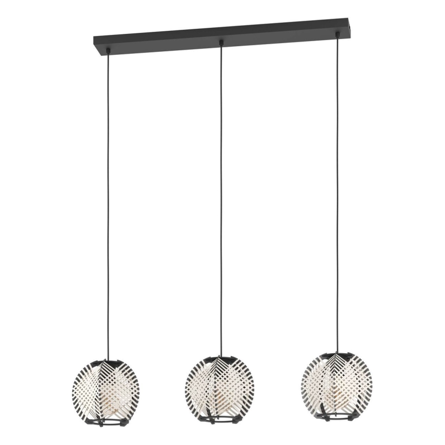 Eglo - Chandelier on a string 3xE27/40W/230V white/black