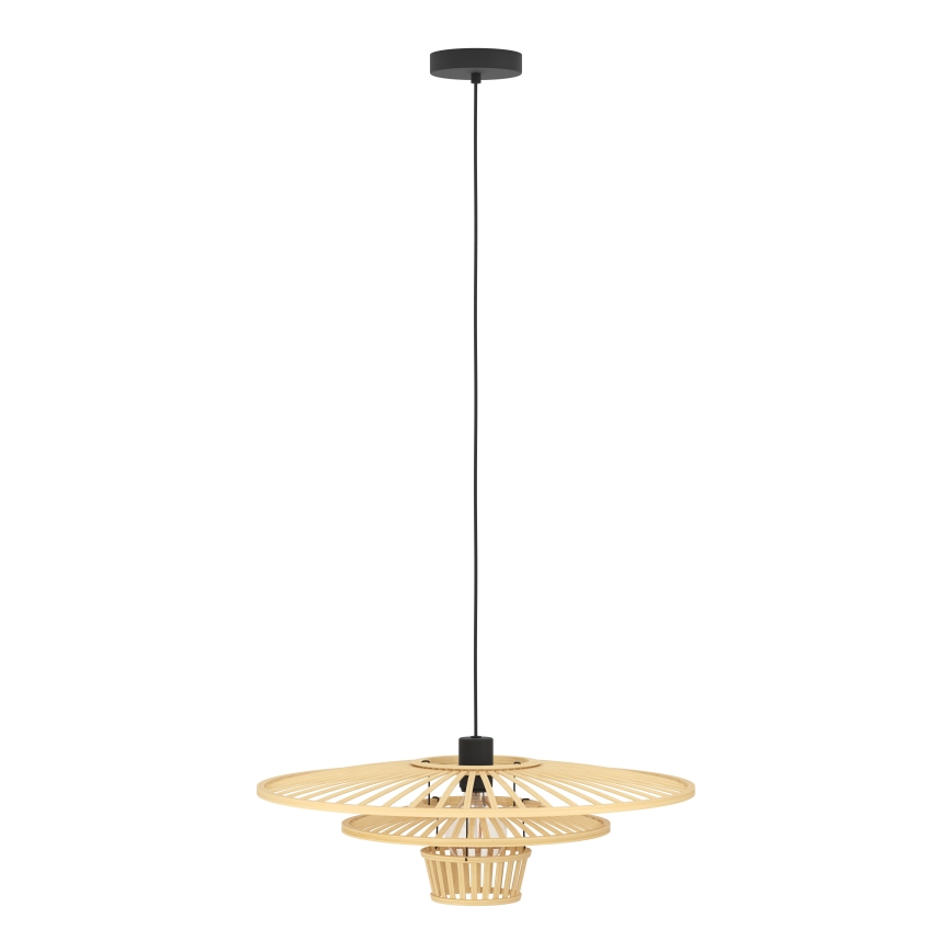 Eglo - Cable-suspended pendant light 1xE27/40W/230V bamboo