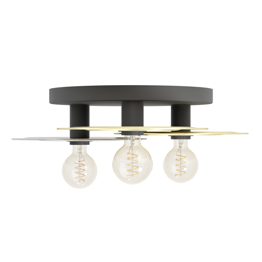 Eglo - Ceiling light 3xE27/40W/230V gold/black