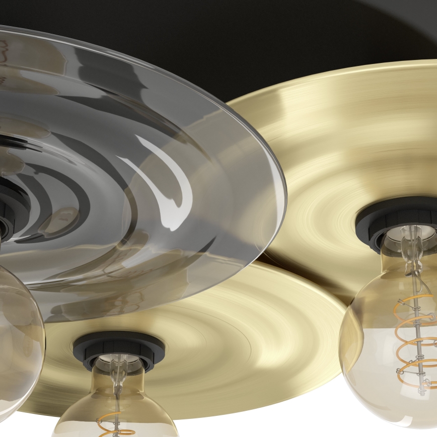 Eglo - Ceiling light 3xE27/40W/230V gold/black