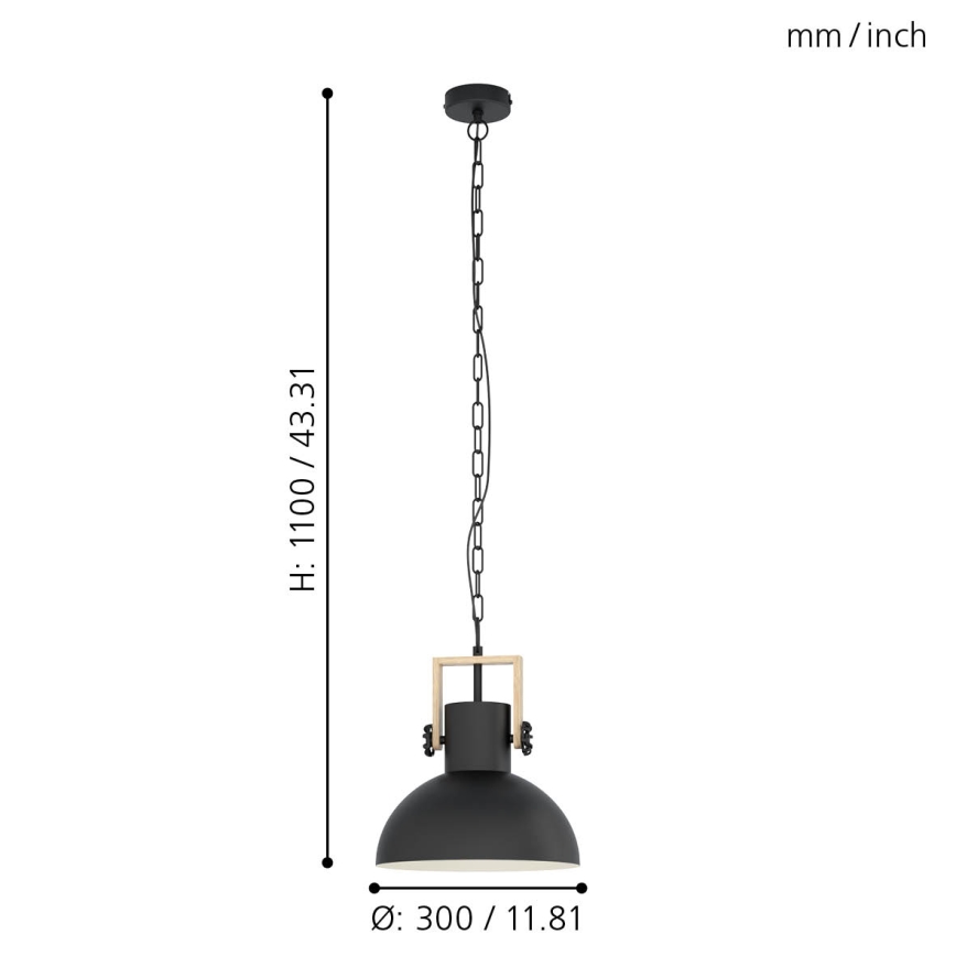 Eglo - Chain-hung pendant light 1xE27/28W/230V