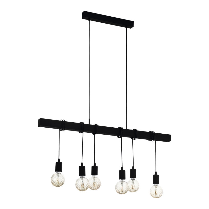 Eglo - Chandelier on a string TOWNSHEND 6xE27/60W/230V - FSC certified