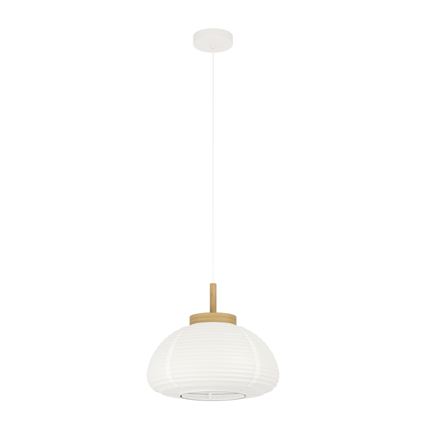 Eglo - Cable-Suspended Pendant Light 1x E27/40W/230V, Ø 40 cm, White/Beige