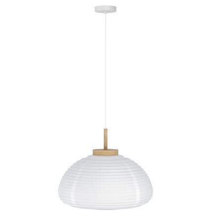 Eglo - Cable-Suspended Pendant Light 1x E27/40W/230V, Ø 40 cm, White/Beige