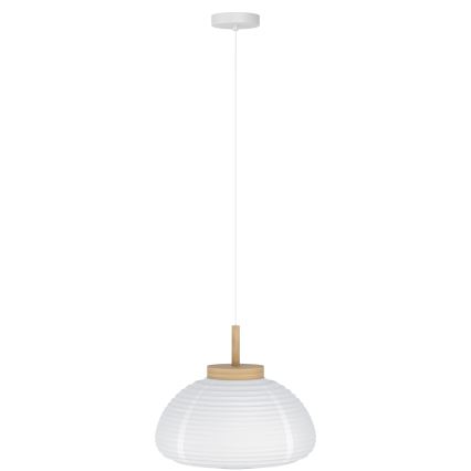 Eglo - Pendant light on cord 1xE27/40W/230V Ø 55 cm white/beige