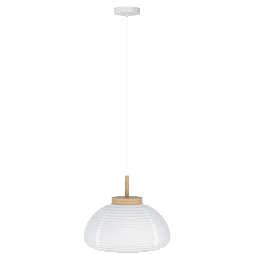 Eglo - Pendant light on cord 1xE27/40W/230V Ø 55 cm white/beige