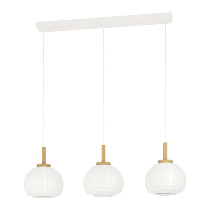 Eglo - Cable-hung pendant light, 3x E27/40W/230V, white/beige