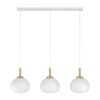 Eglo - Cable-hung pendant light, 3x E27/40W/230V, white/beige