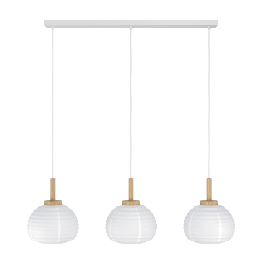 Eglo - Cable-hung pendant light, 3x E27/40W/230V, white/beige