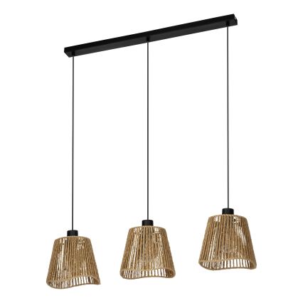 Eglo - Chandelier on a string 3xE27/60W/230V brown