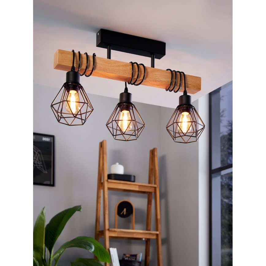 Eglo - TOWNSHEND 3-light flush-mounted chandelier, 3x E27/60W/230V