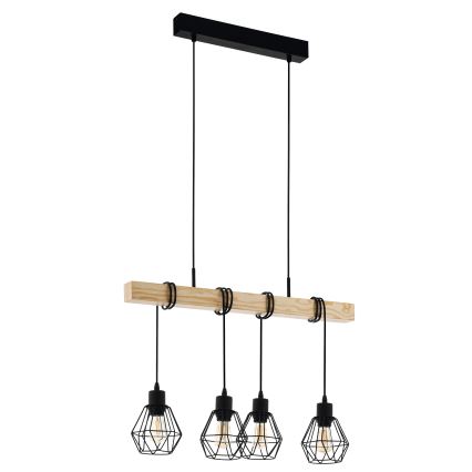 Eglo - Chandelier on a string TOWNSHEND 4xE27/60W/230V - FSC certified