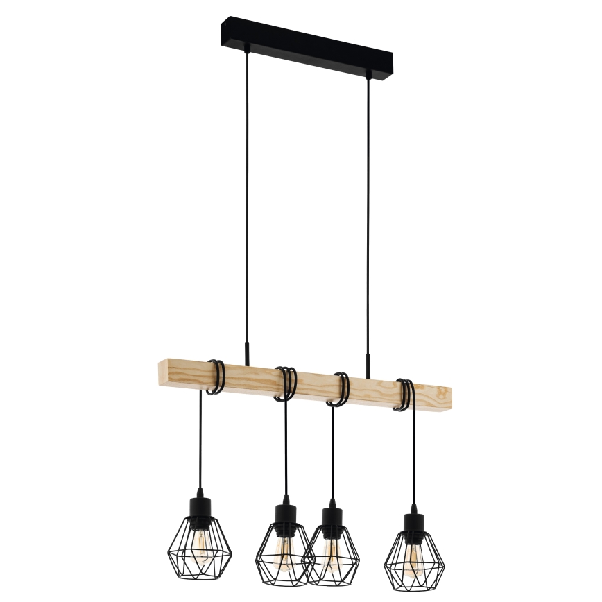 Eglo - Chandelier on a string TOWNSHEND 4xE27/60W/230V - FSC certified
