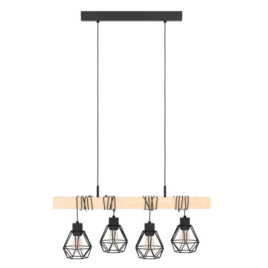 Eglo - Chandelier on a string TOWNSHEND 4xE27/60W/230V - FSC certified