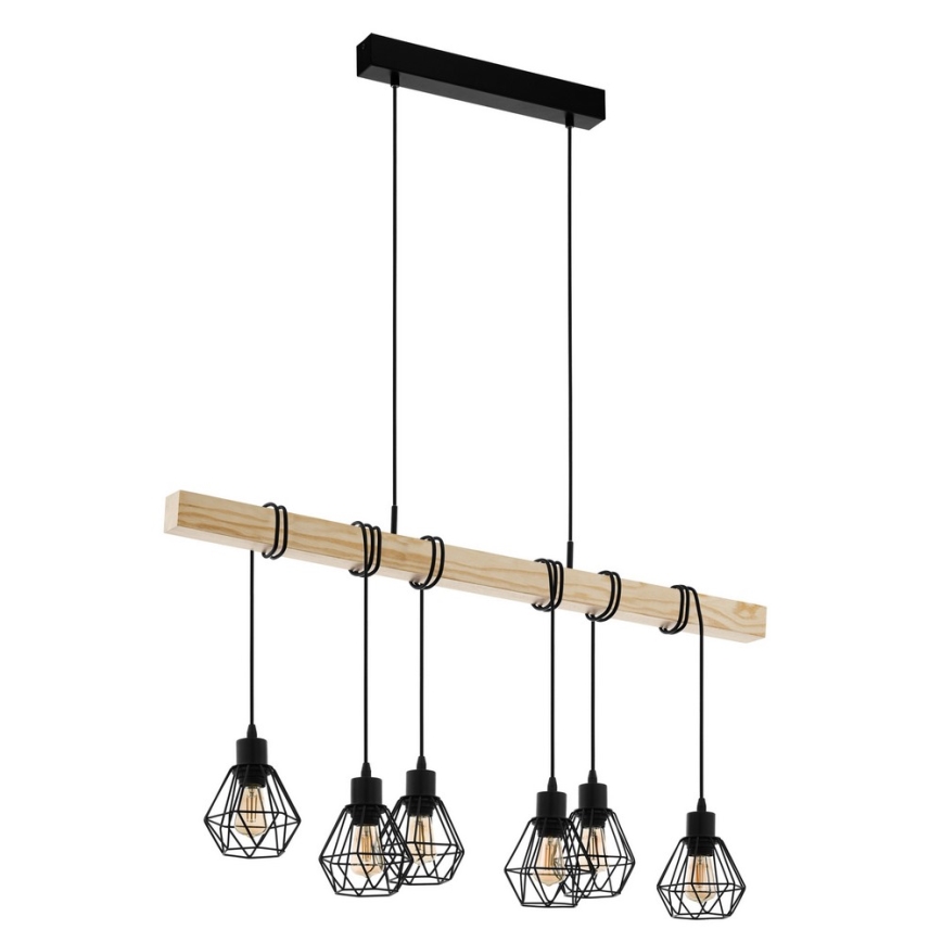 Eglo - Chandelier on a string TOWNSHEND 6xE27/60W/230V