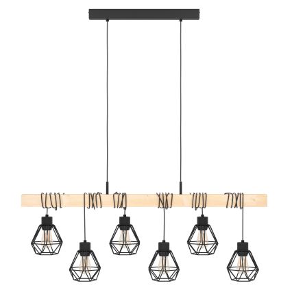 Eglo - Chandelier on a string TOWNSHEND 6xE27/60W/230V