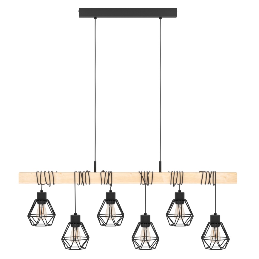 Eglo - Chandelier on a string TOWNSHEND 6xE27/60W/230V