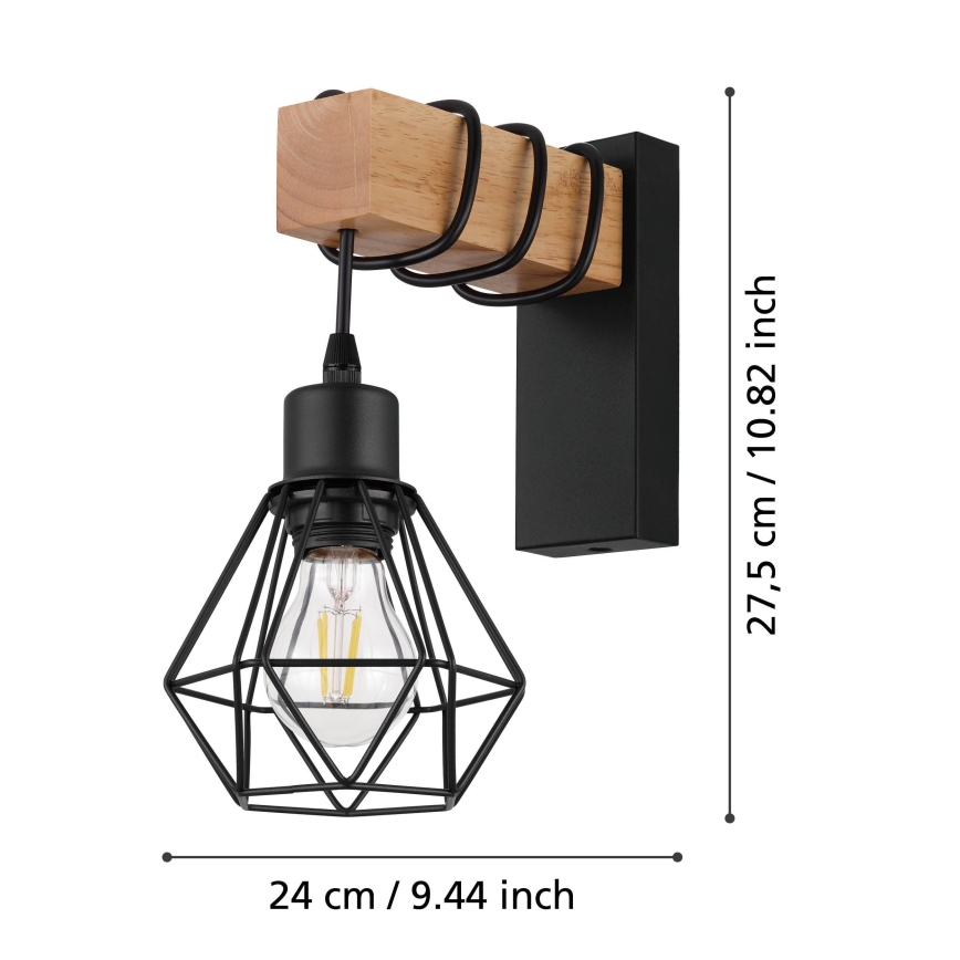 Eglo - Wall light TOWNSHEND 1xE27/60W/230V - FSC certified