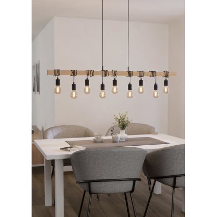 Eglo - Chandelier on a string TOWNSHEND 9xE27/60W/230V - FSC certified