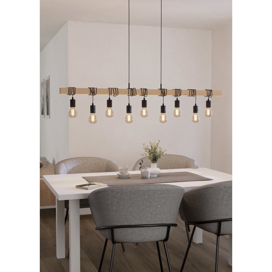 Eglo - Chandelier on a string TOWNSHEND 9xE27/60W/230V - FSC certified