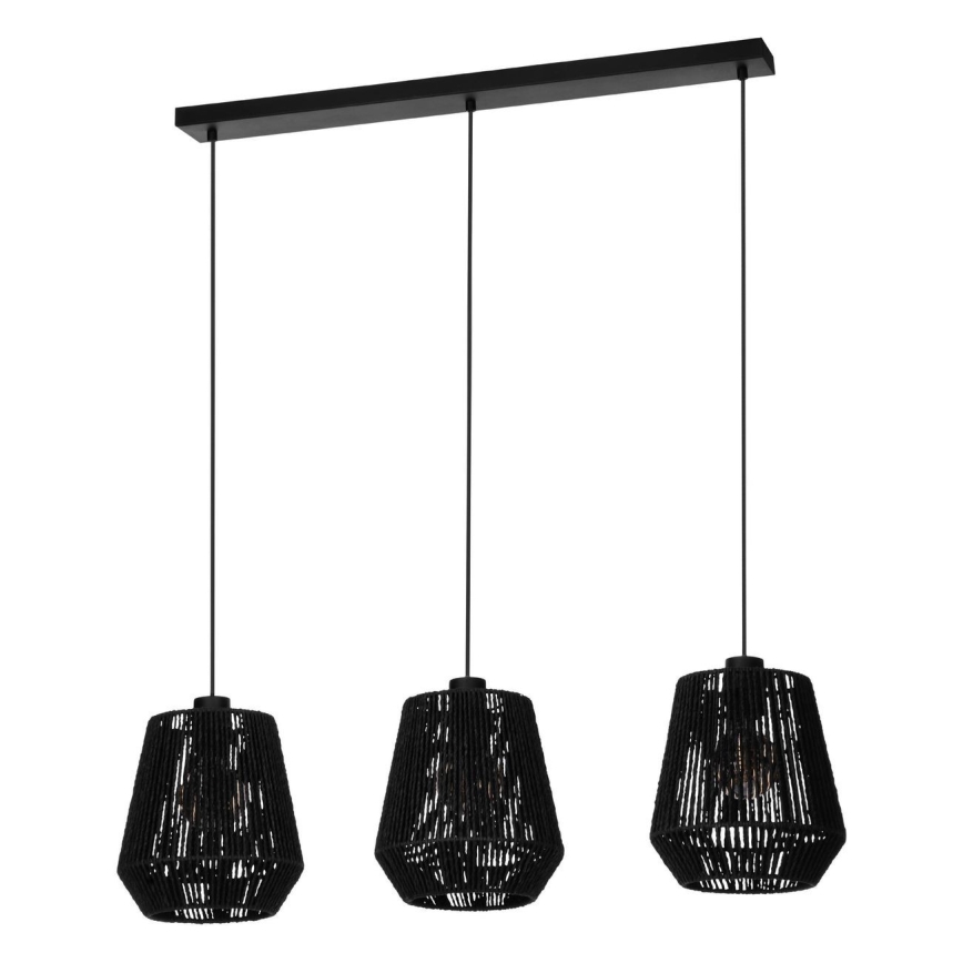 Eglo - Chandelier on a string 3xE27/60W/230V black